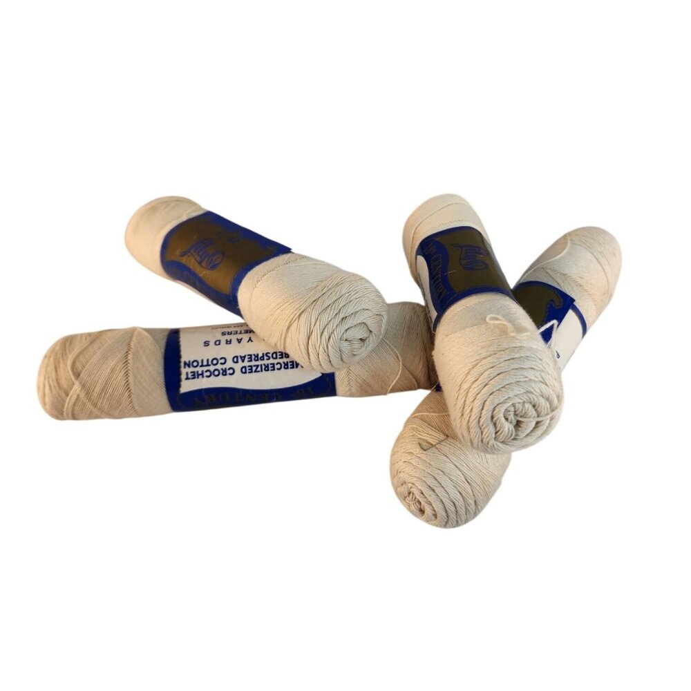 Lily 18th Century Mercerized Crochet Cotton ECRU 500 Yards 2-Pack USA Made